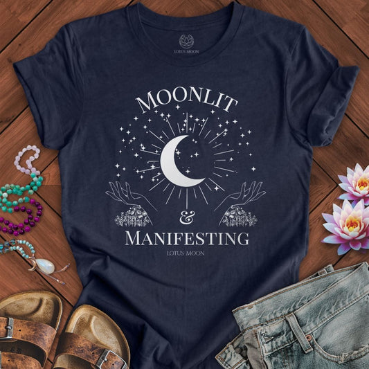 Moonlit Manifesting Tee Heather Midnight Navy