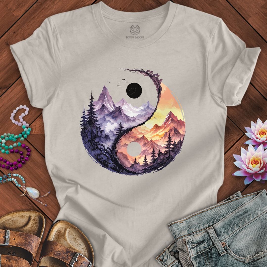 Printify T-Shirt Mountain Yin Yang Tee Heather Dust / S