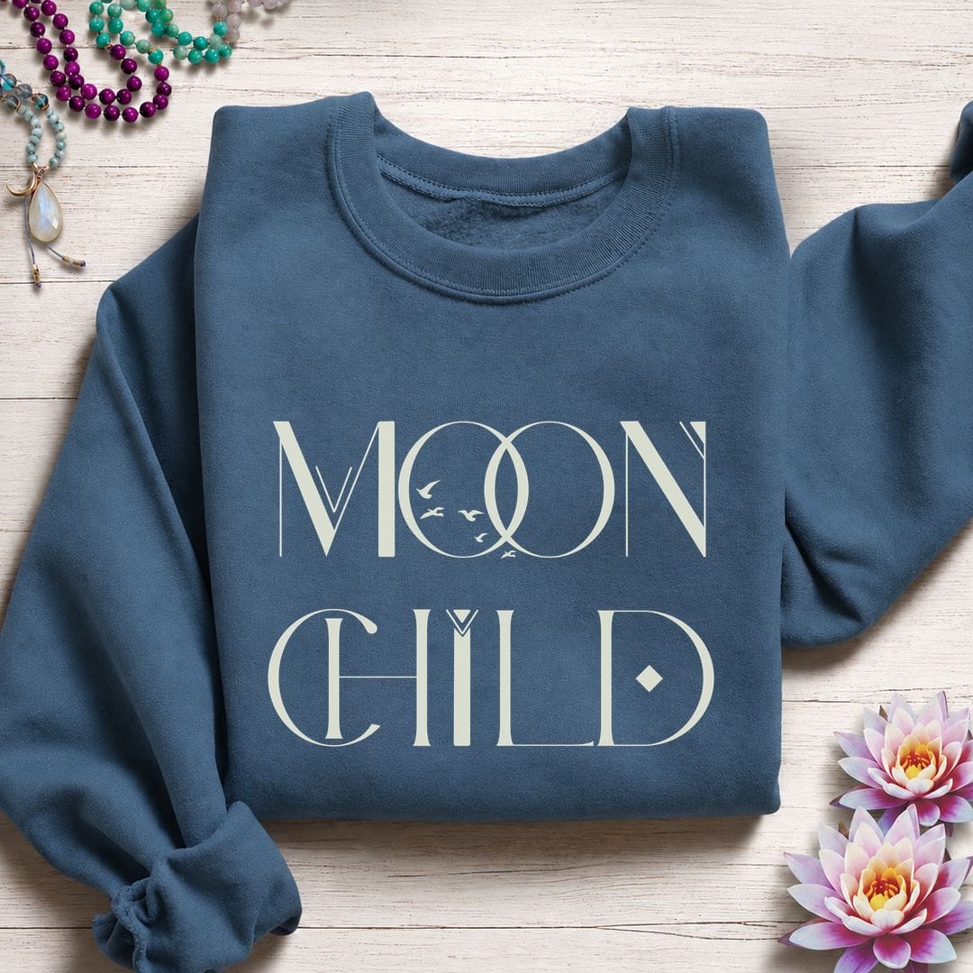 Mystic Moon Child Sweatshirt Indigo Blue