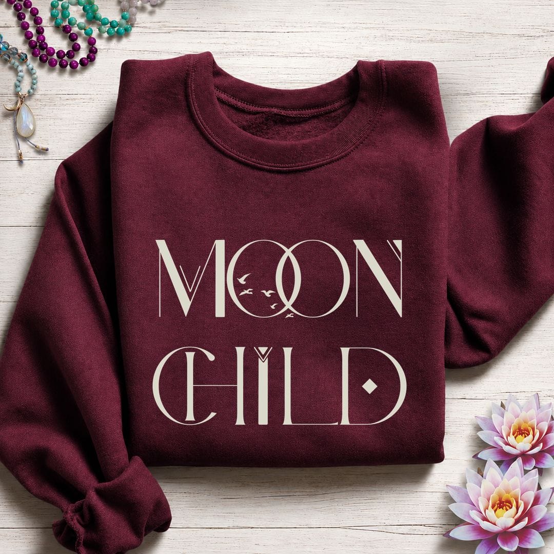 Mystic Moon Child Sweatshirt Maroon