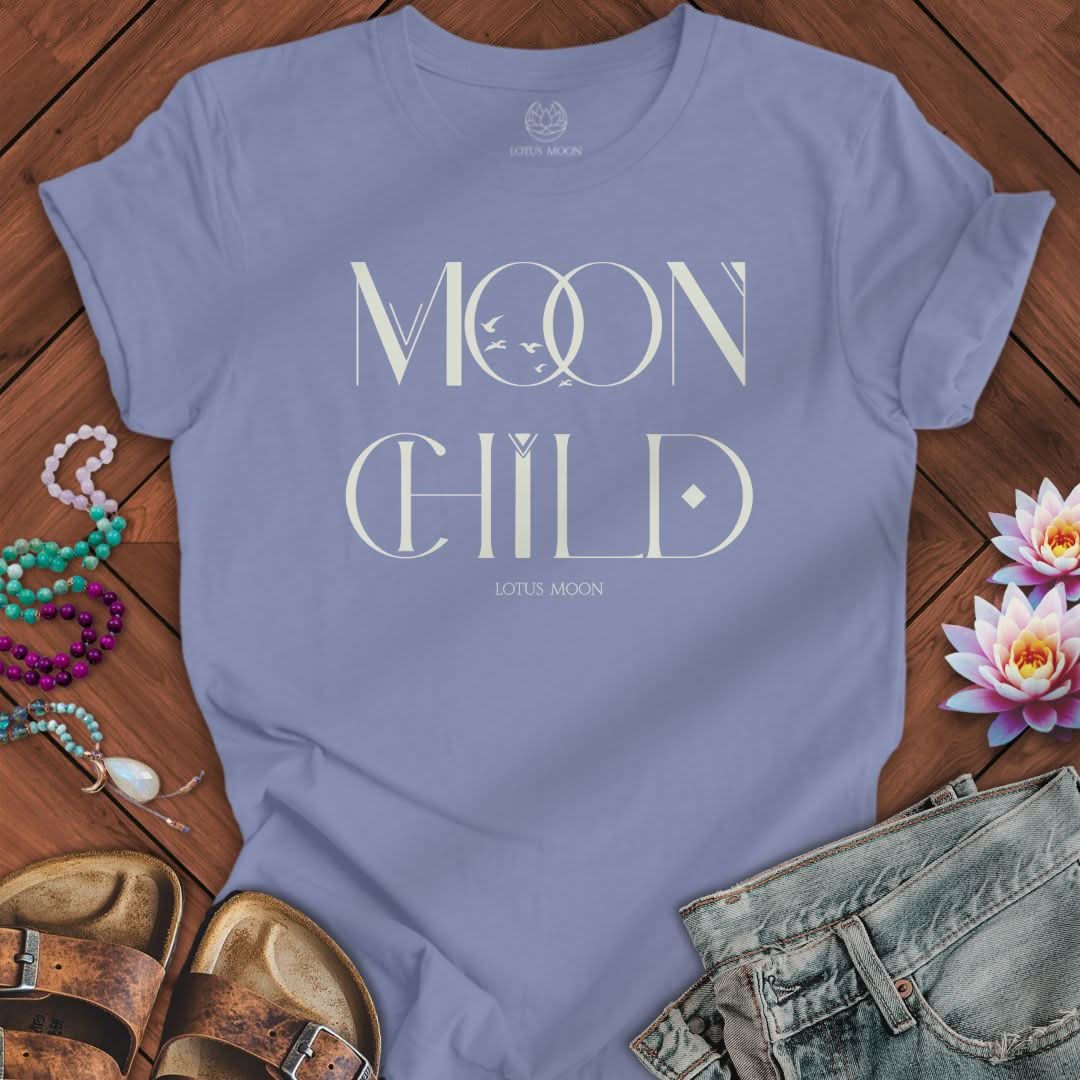 Mystic Moon Child Tee Lavender Blue