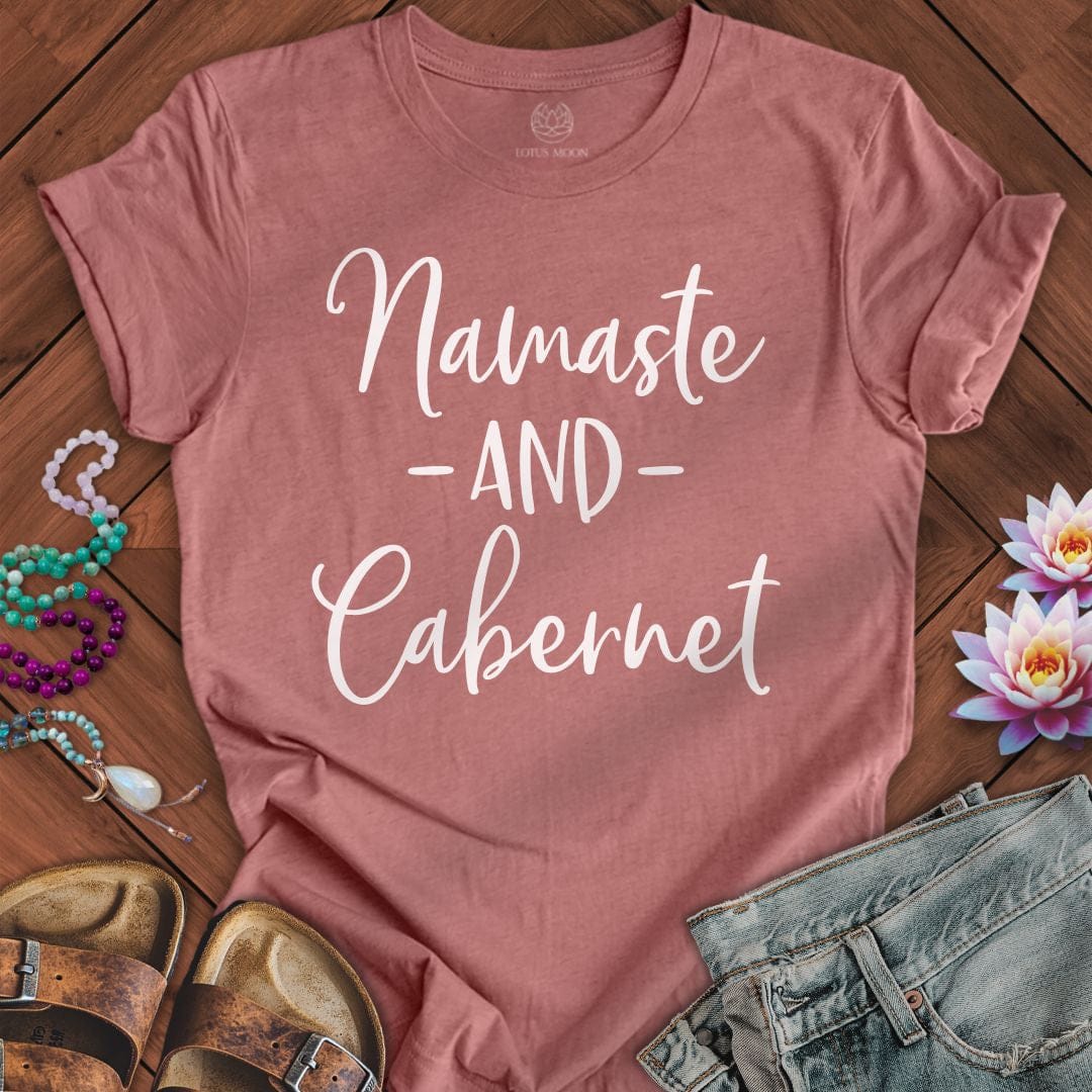 Namaste And Cabernet Tee Heather Mauve