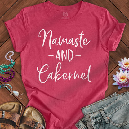 Namaste And Cabernet Tee Heather Raspberry