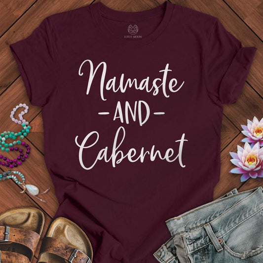 Namaste And Cabernet Tee Maroon