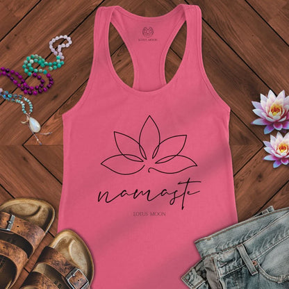 Namaste Lotus Tank Solid Hot Pink
