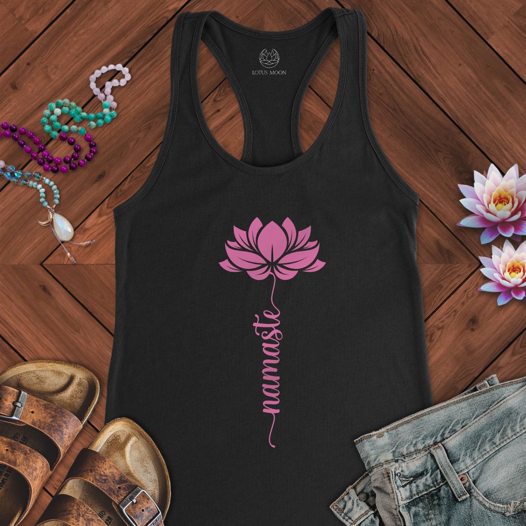 Namaste Stem Lotus Tank Solid Black