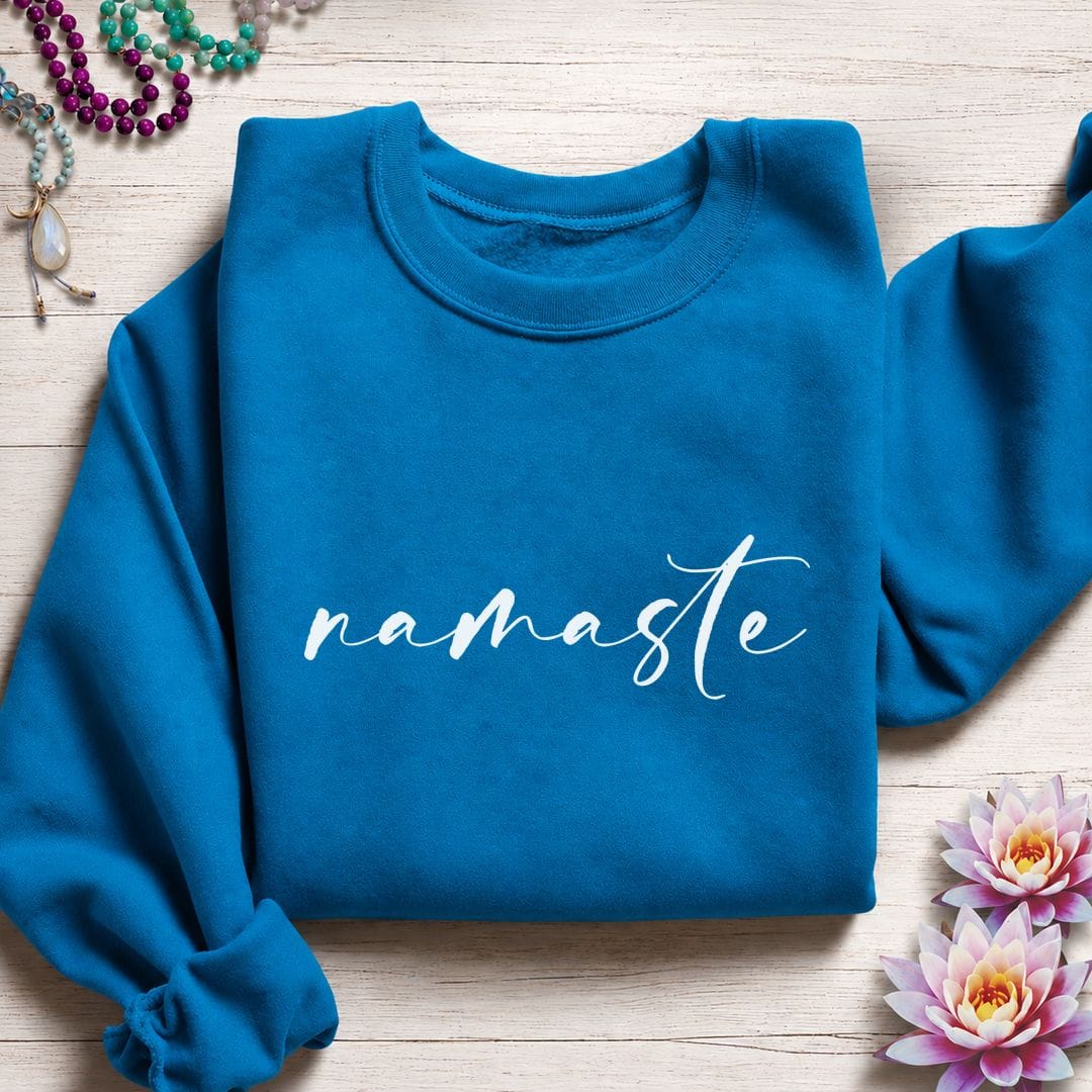 Printify Sweatshirt Namaste Sweatshirt S / Sapphire