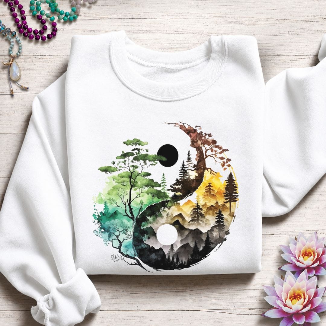 Nature Yin Yang Sweatshirt White