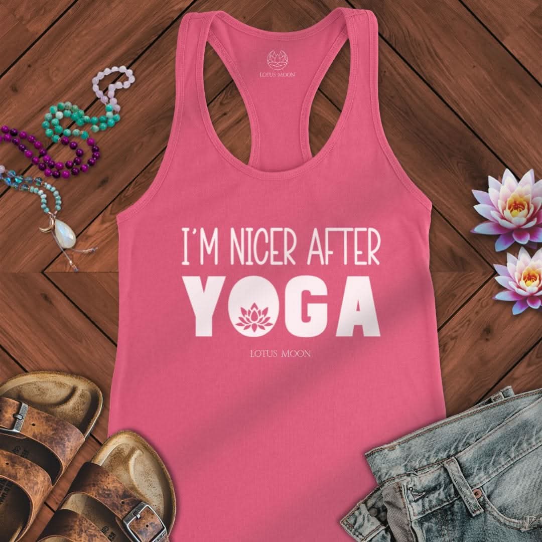 Nicer After Yoga Tank Solid Hot Pink