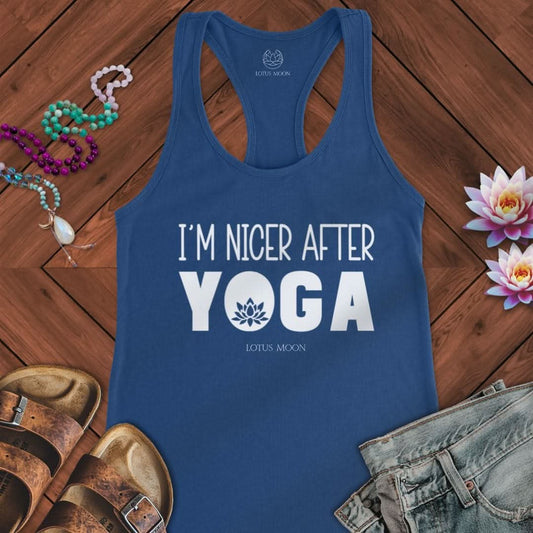 Nicer After Yoga Tank Solid Royal