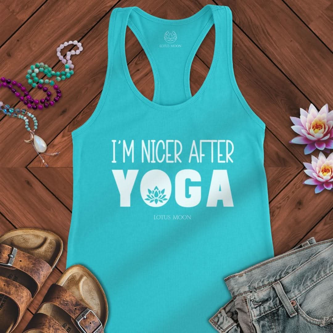 Nicer After Yoga Tank Solid Tahiti Blue