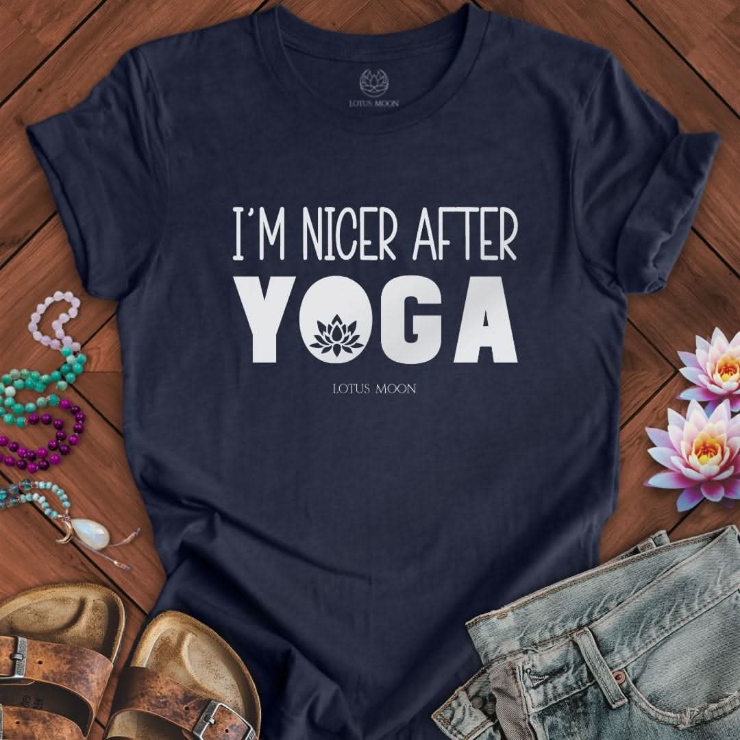 Nicer After Yoga Tee Heather Midnight Navy