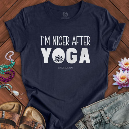 Nicer After Yoga Tee Heather Midnight Navy