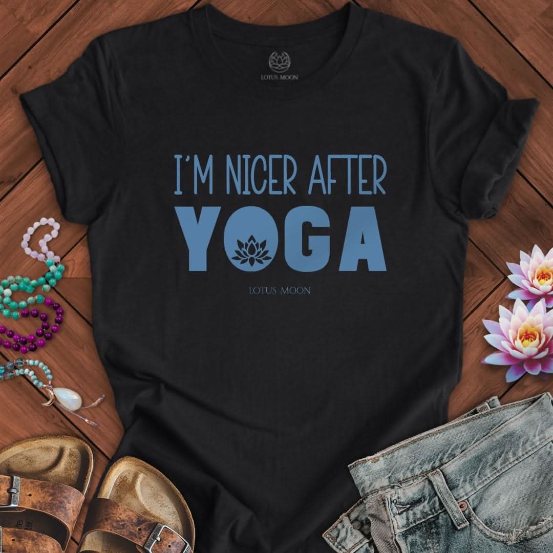 Nicer After Yoga Tee Solid Black Blend