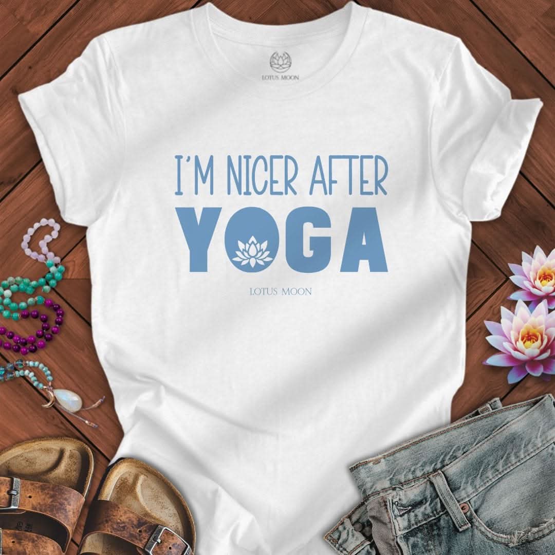 Nicer After Yoga Tee Solid White Blend