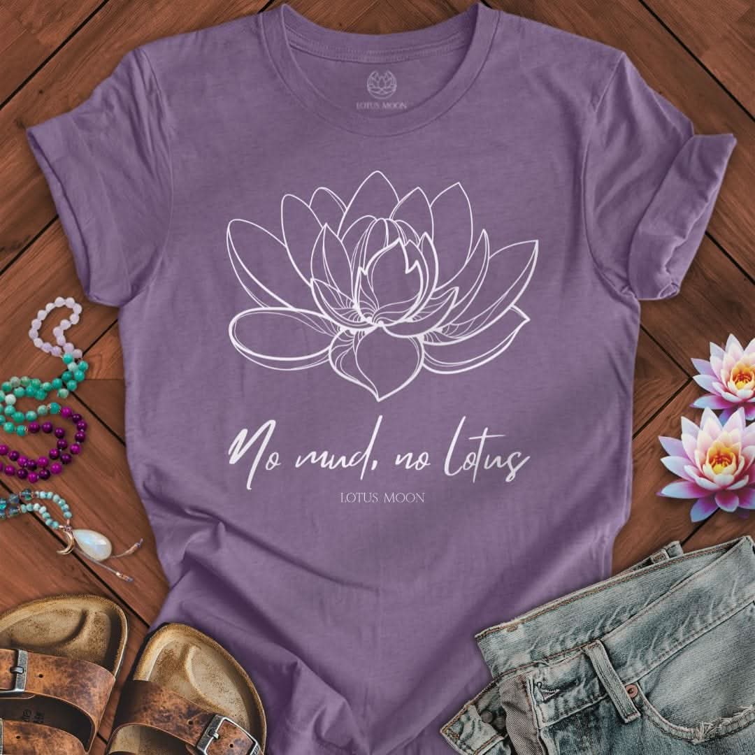 No Mud No Lotus Tee Heather Purple
