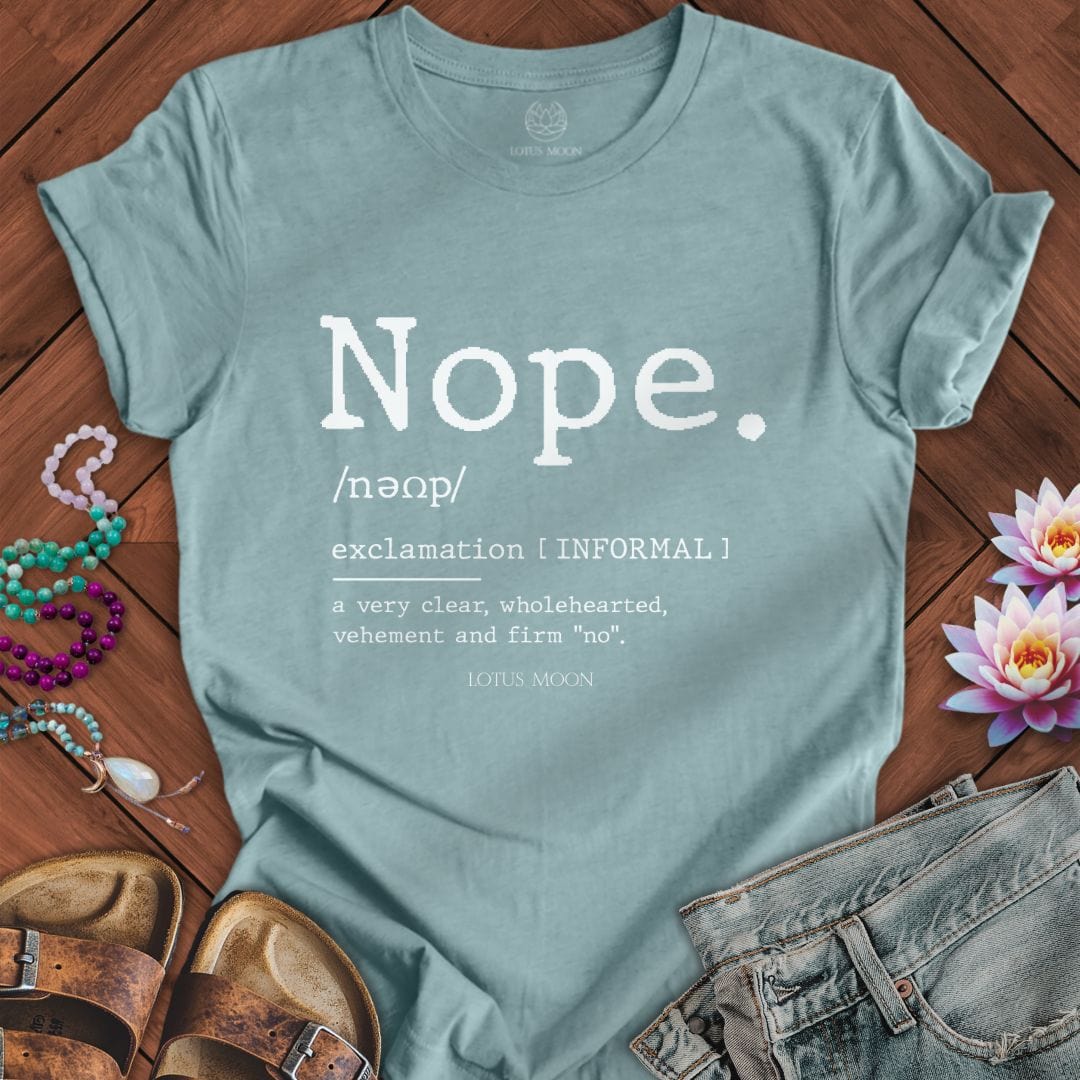 Nope Definition Tee Heather Blue Lagoon