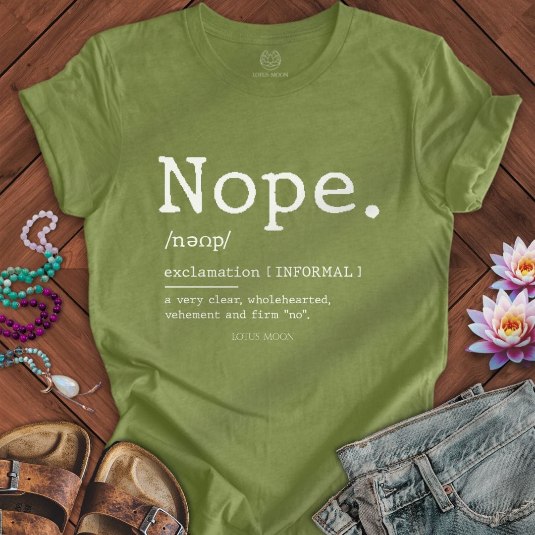 Nope Definition Tee Heather Green