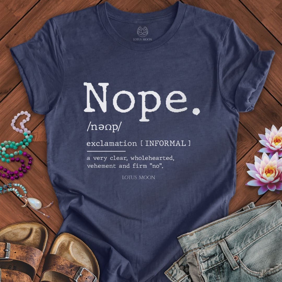 Nope Definition Tee Heather Navy