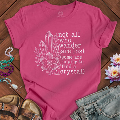 Printify T-Shirt Not All Who Wander Tee Berry / S