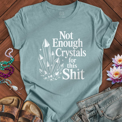 Printify T-Shirt Not Enough Crystals Tee Heather Blue Lagoon / S
