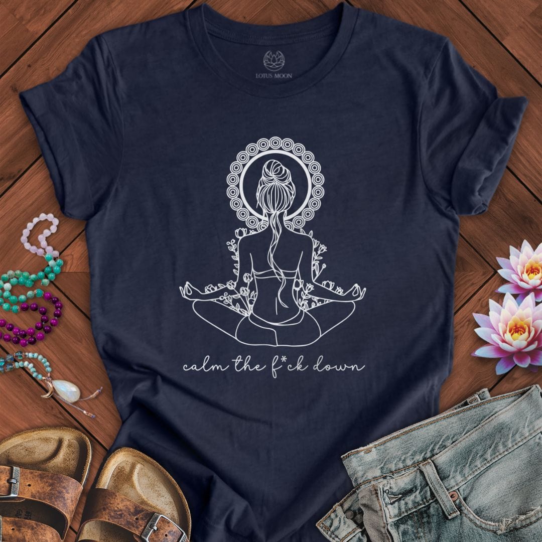 Note to Self Tee Heather Midnight Navy