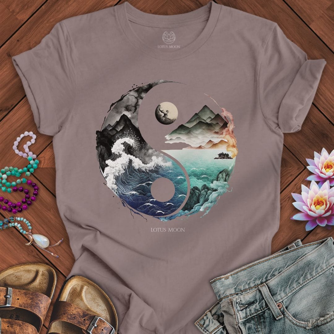 Ocean Yin Yang Tee Pebble Brown
