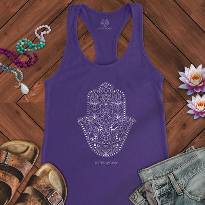 Ornate Hamsa Tank Solid Purple Rush
