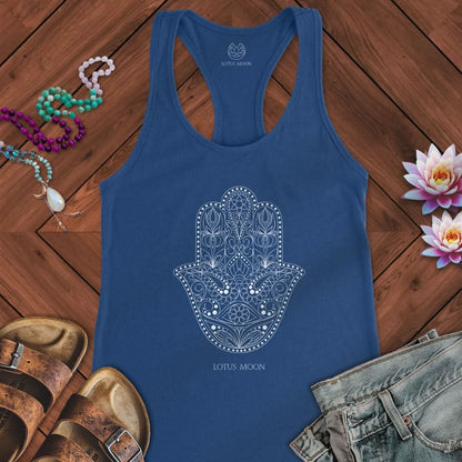 Ornate Hamsa Tank Solid Royal
