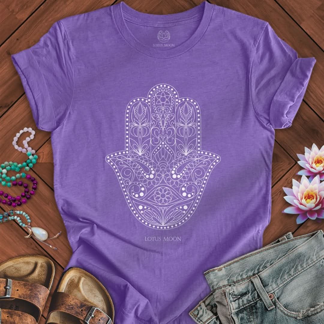 Ornate Hamsa Tee Heather Team Purple