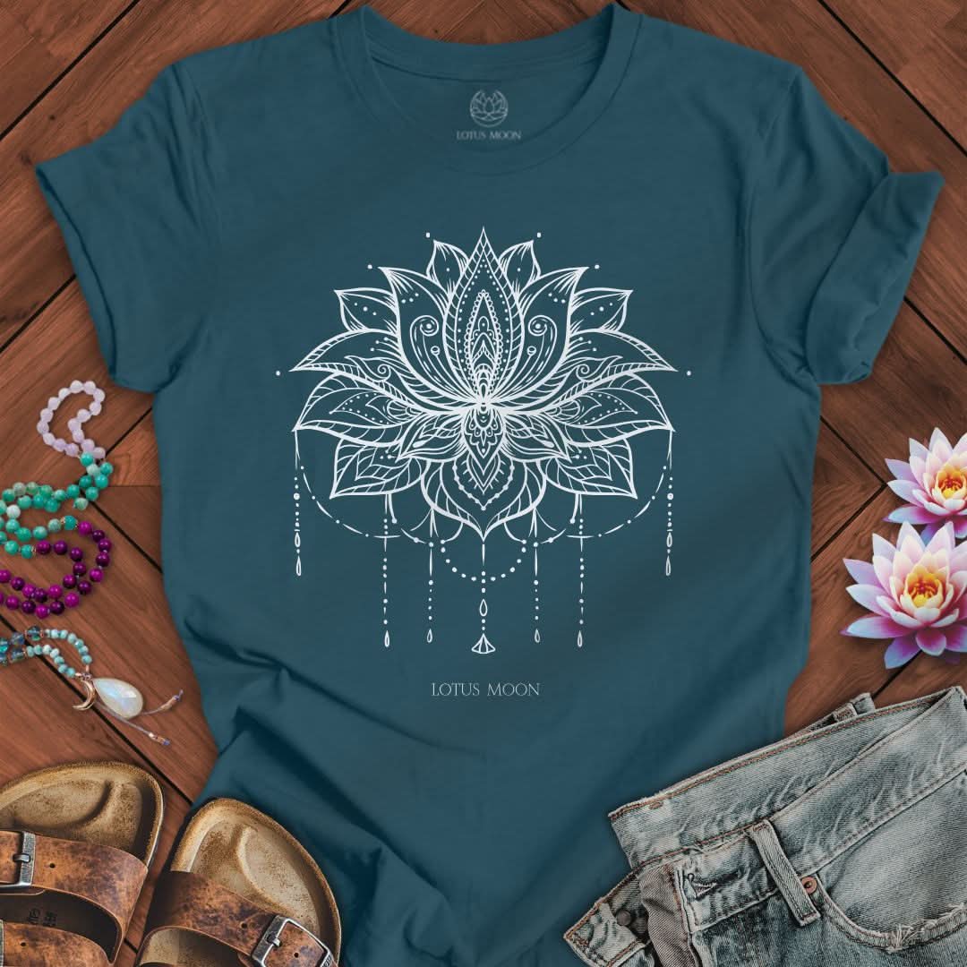 Ornate Lotus Tee Deep Teal
