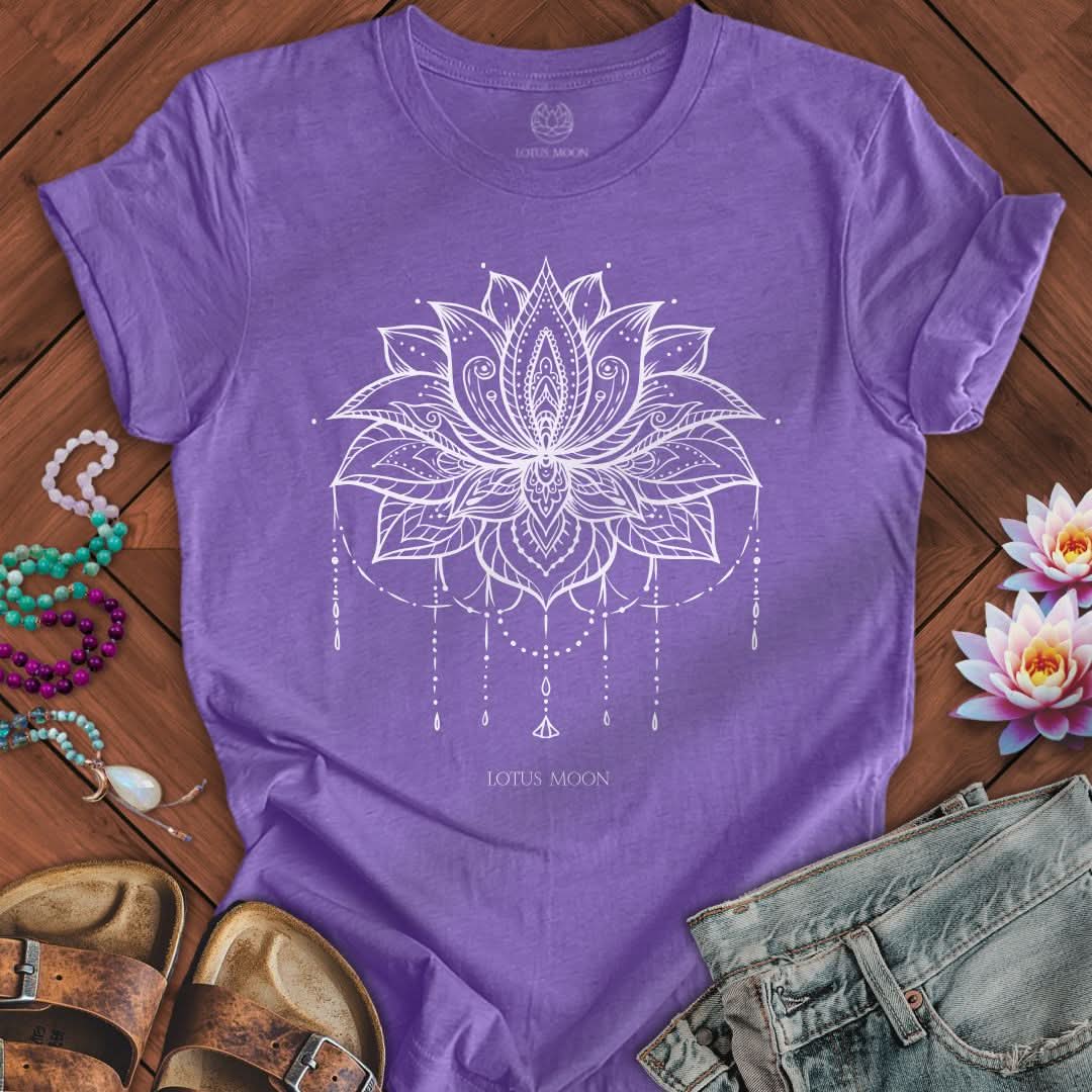 Ornate Lotus Tee Heather Team Purple