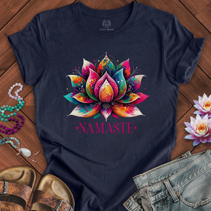 Painted Lotus Tee Heather Midnight Navy