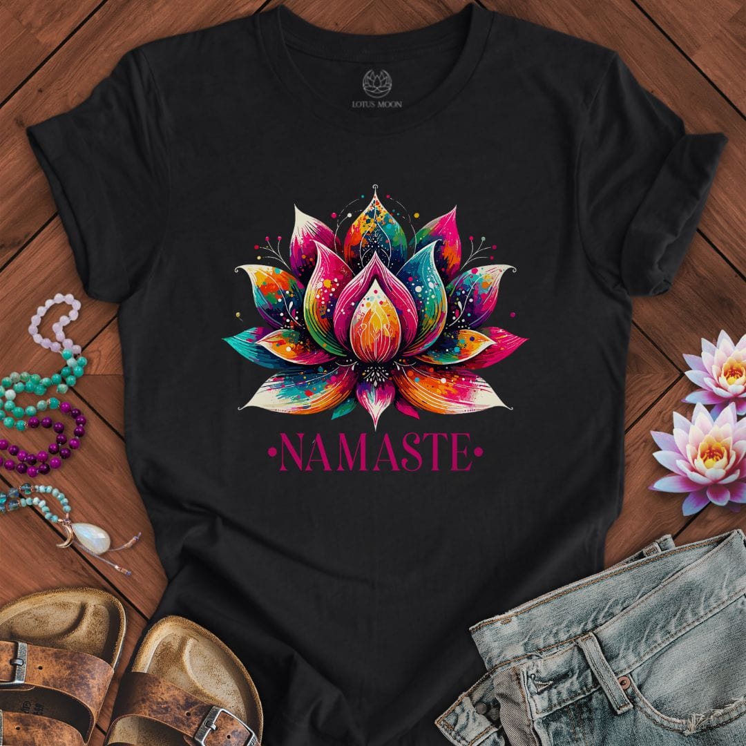 Painted Lotus Tee Solid Black Blend