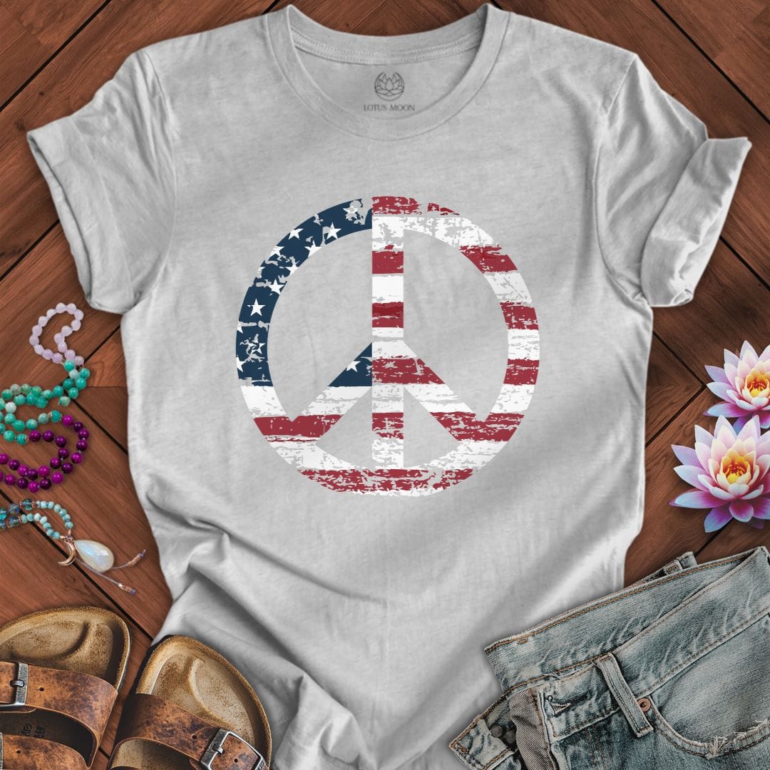 Patriotic Peace Tee Athletic Heather
