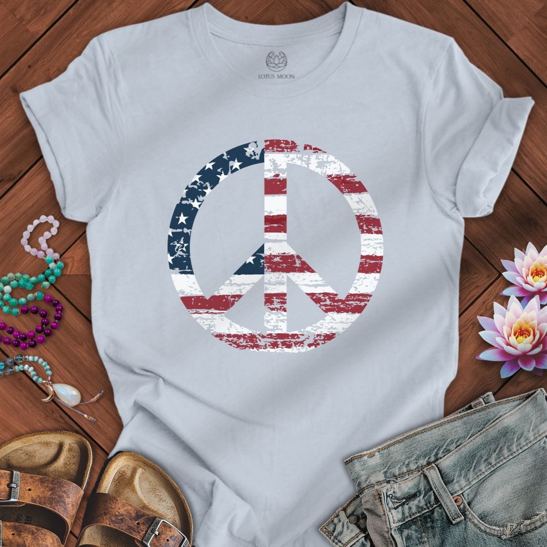 Patriotic Peace Tee Light Blue