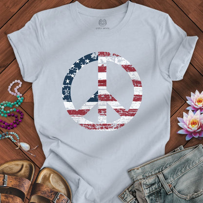 Patriotic Peace Tee Light Blue