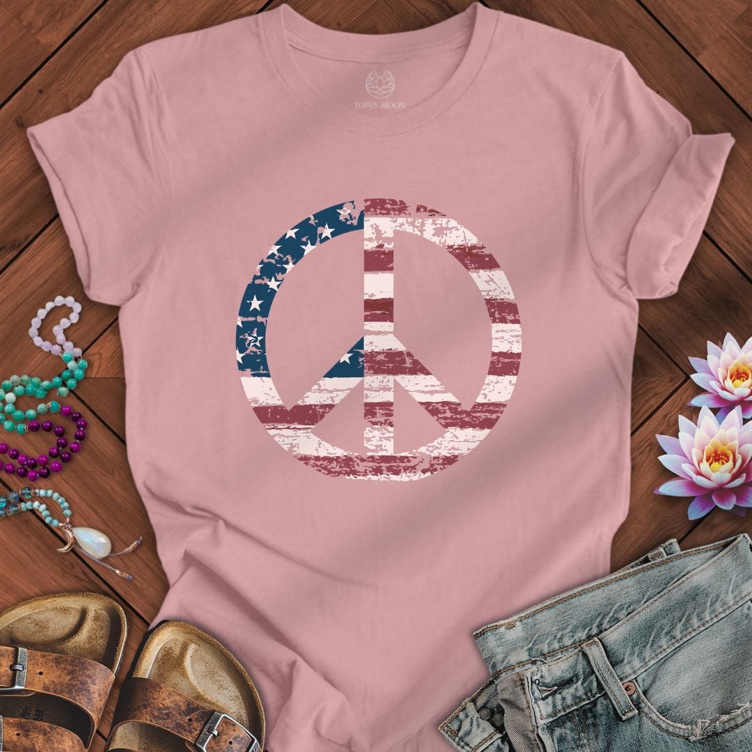 Patriotic Peace Tee Orchid