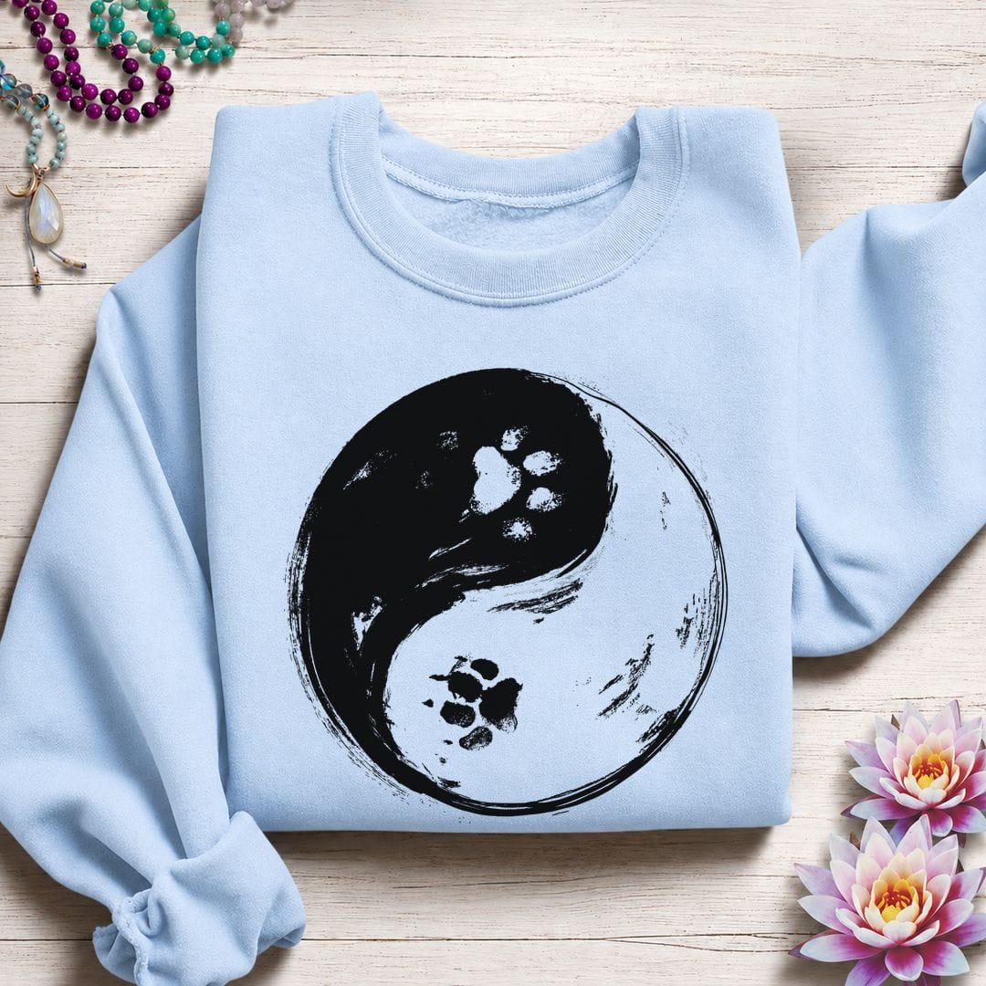 Paw Print Yin Yang Sweatshirt Light Blue