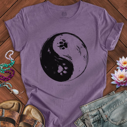 Paw Print Yin Yang Tee Heather Purple