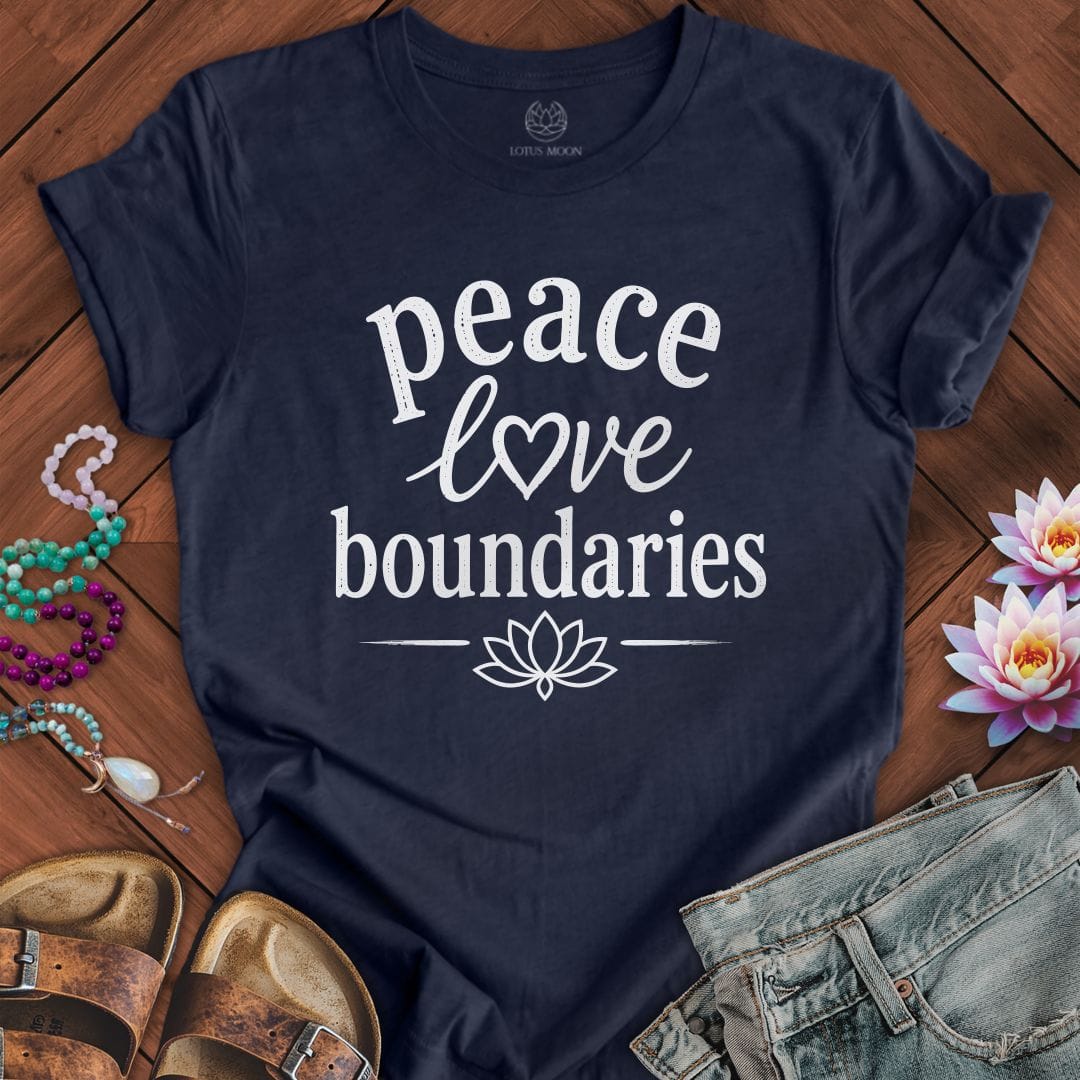 Printify T-Shirt Peace and Boundaries Tee Heather Midnight Navy / S