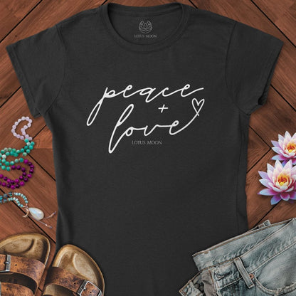 Peace + Love Fitted Tee Black