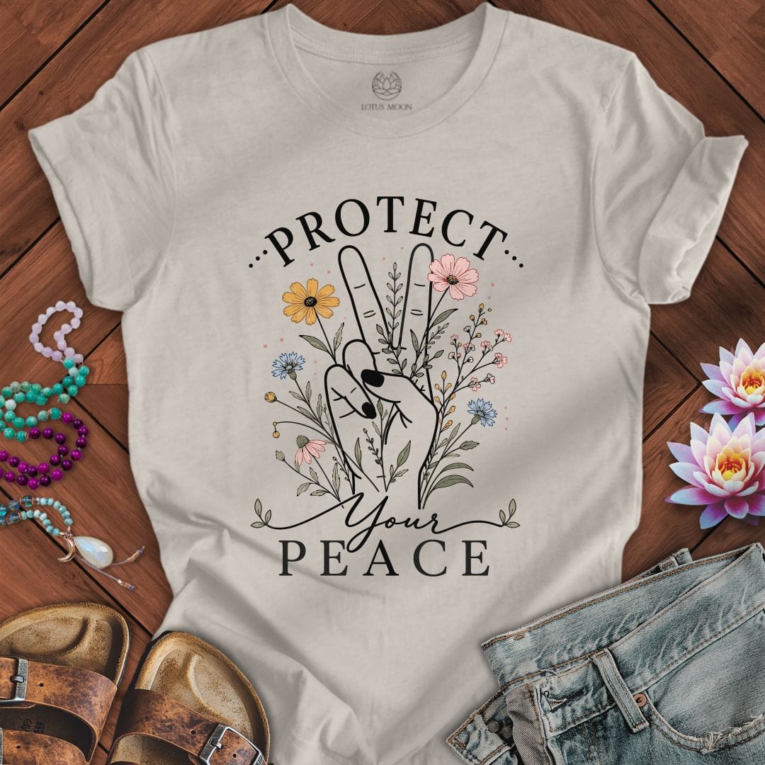 Printify T-Shirt Peace Protection Tee Heather Dust / S