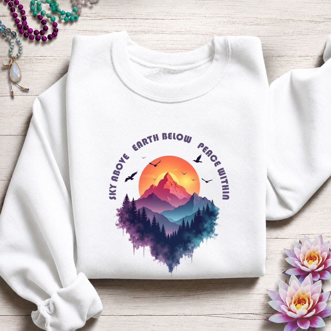 Printify Sweatshirt Peace Within Sweatshirt S / White