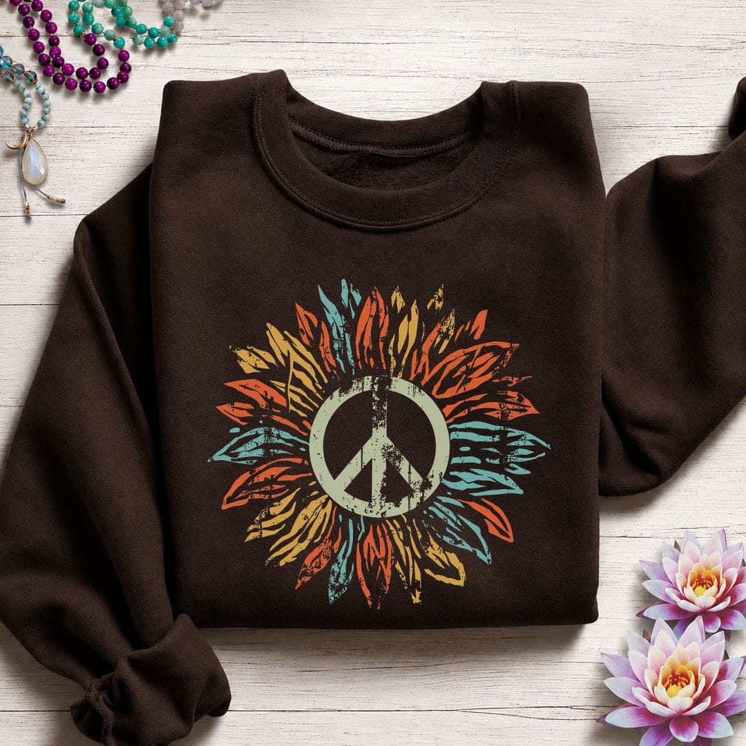 Peaceflower Sweatshirt Dark Chocolate