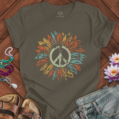 Peaceflower Tee Army