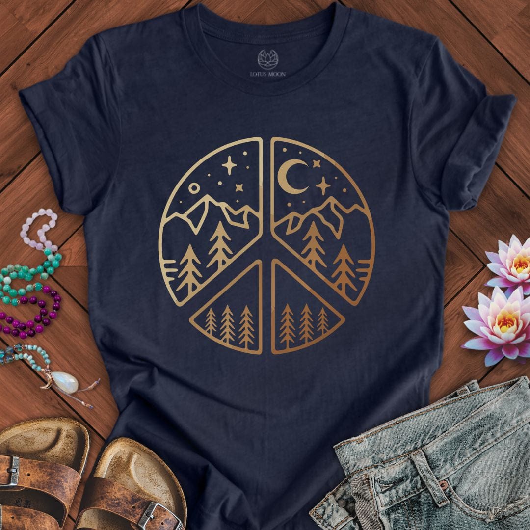 Peaceful Nature Tee Heather Midnight Navy