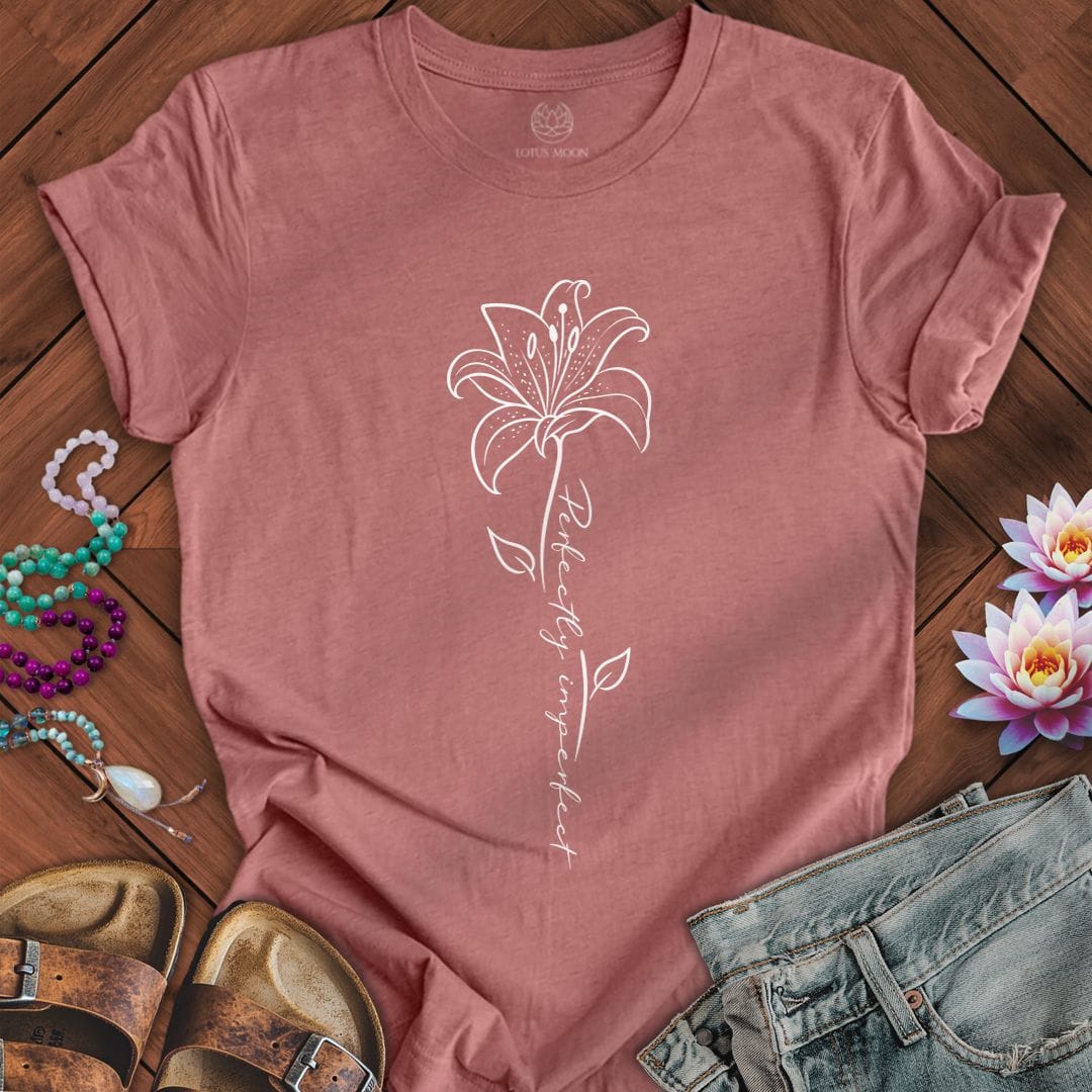 Printify T-Shirt Perfectly Imperfect Lily Tee Heather Mauve / S
