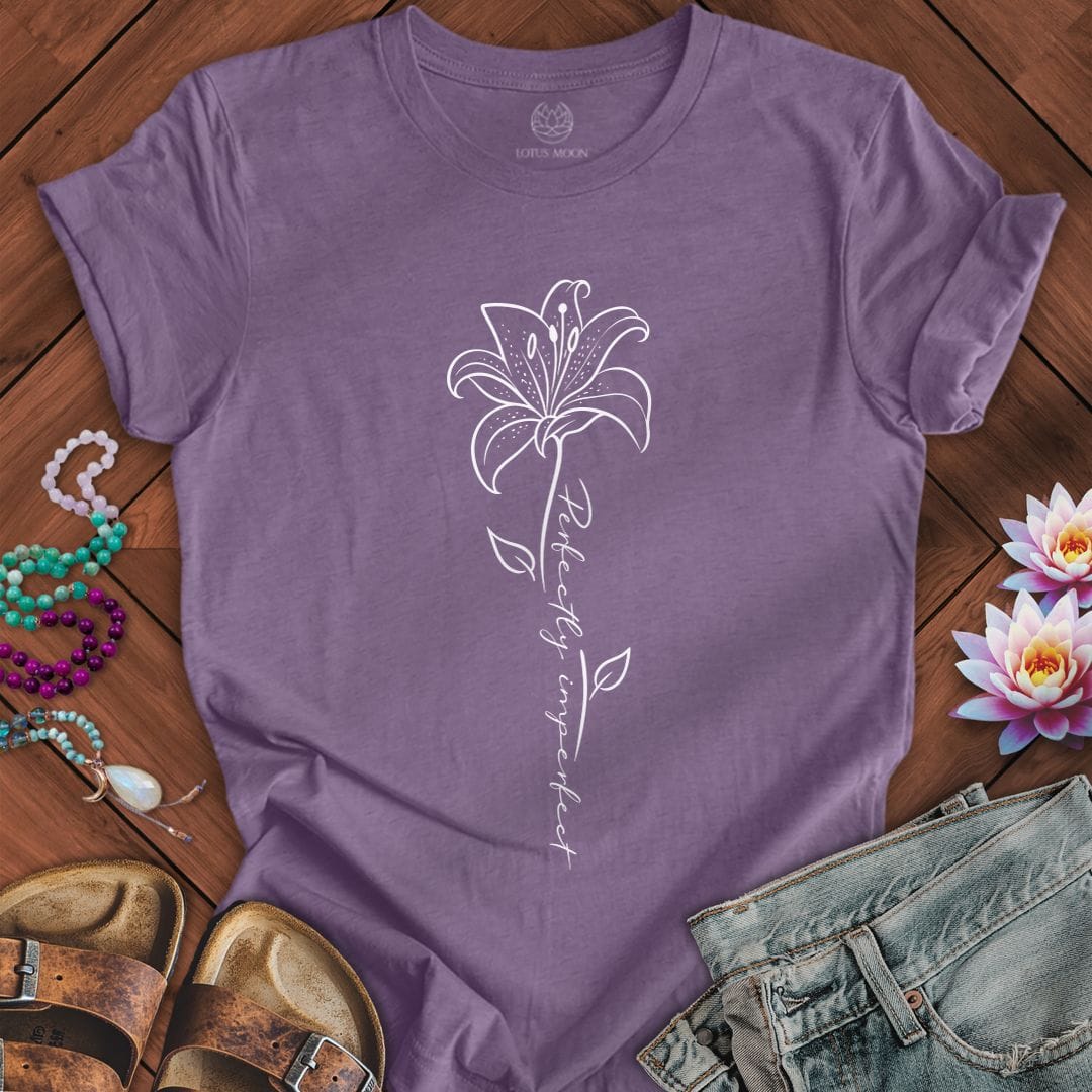 Printify T-Shirt Perfectly Imperfect Lily Tee Heather Purple / S