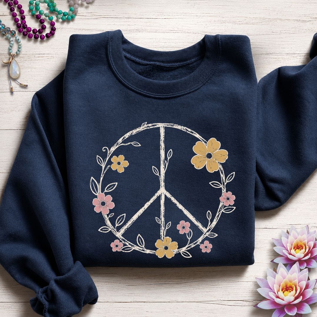 Petals of Peace Sweatshirt Navy